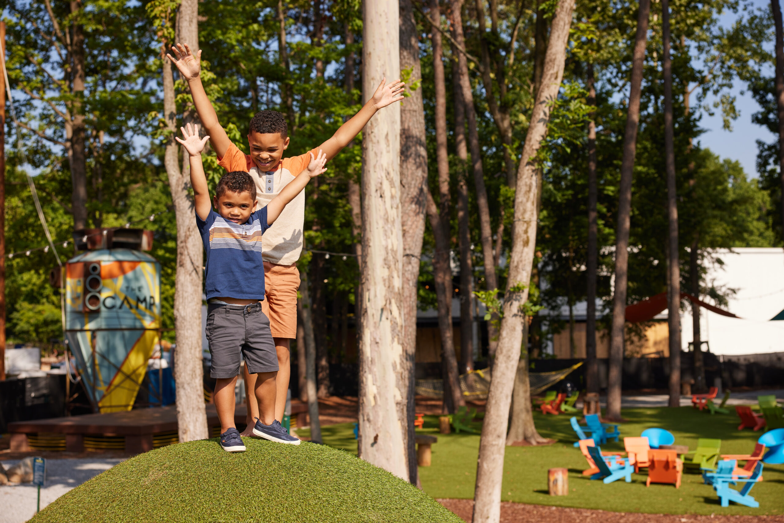kids playing in the camp