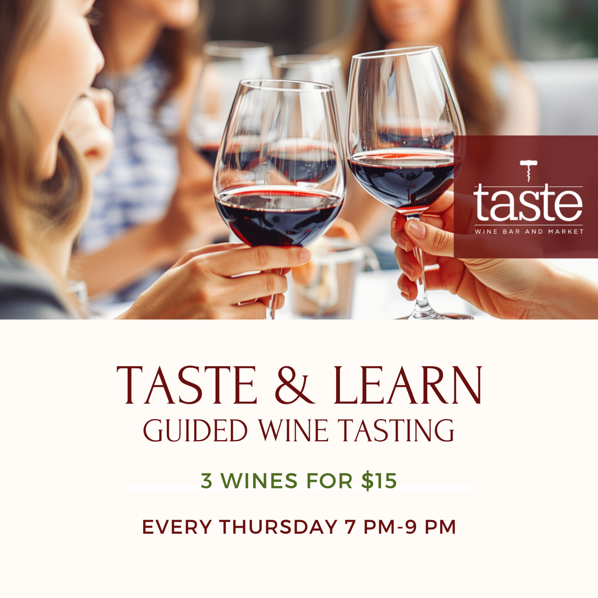 Taste & Learn Guided Wine Tasting