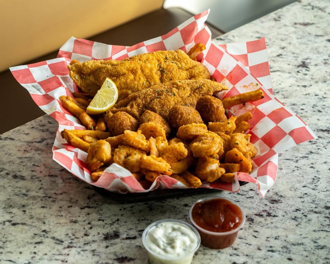 basket of fried seafood